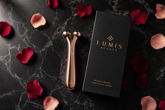 Lumis Lift EMS Wand microcurrent device with sleek design, handheld beauty tool for facial lifting and skin tightening.