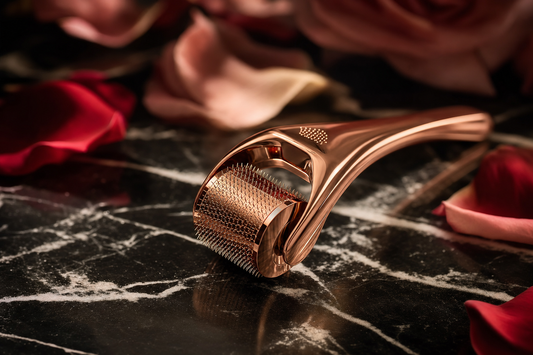 Lumis Dermapen Roller accessory from Lumis Beauty, shown at an angle with textured roller and ergonomic handle.