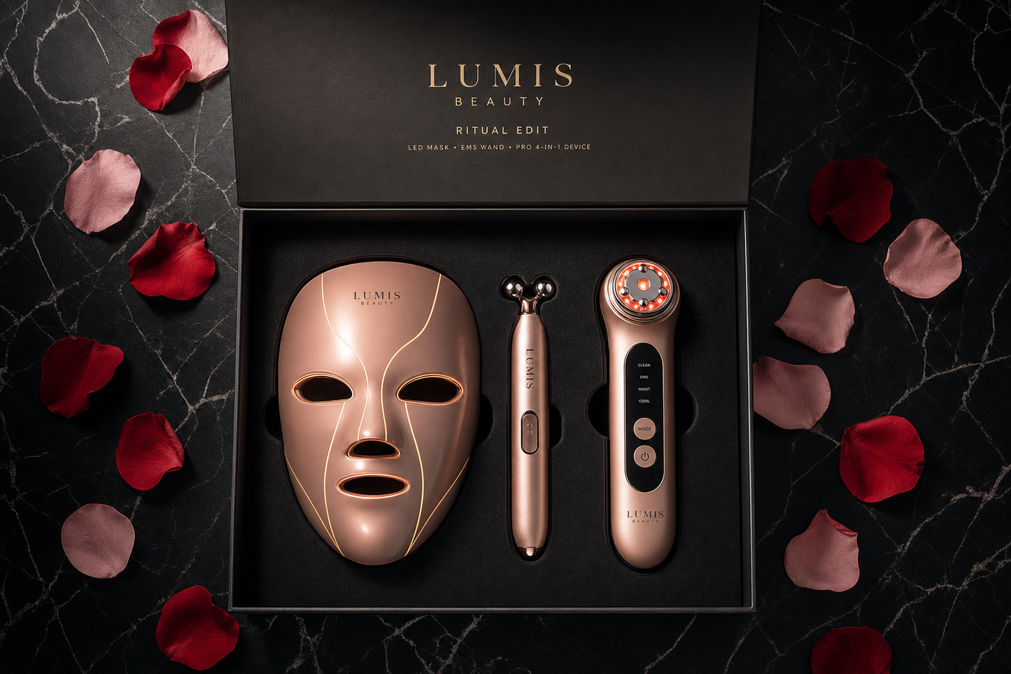Lumis Beauty Lumis Pro Kit bundle in a white box, featuring skincare products and accessories for professional use.