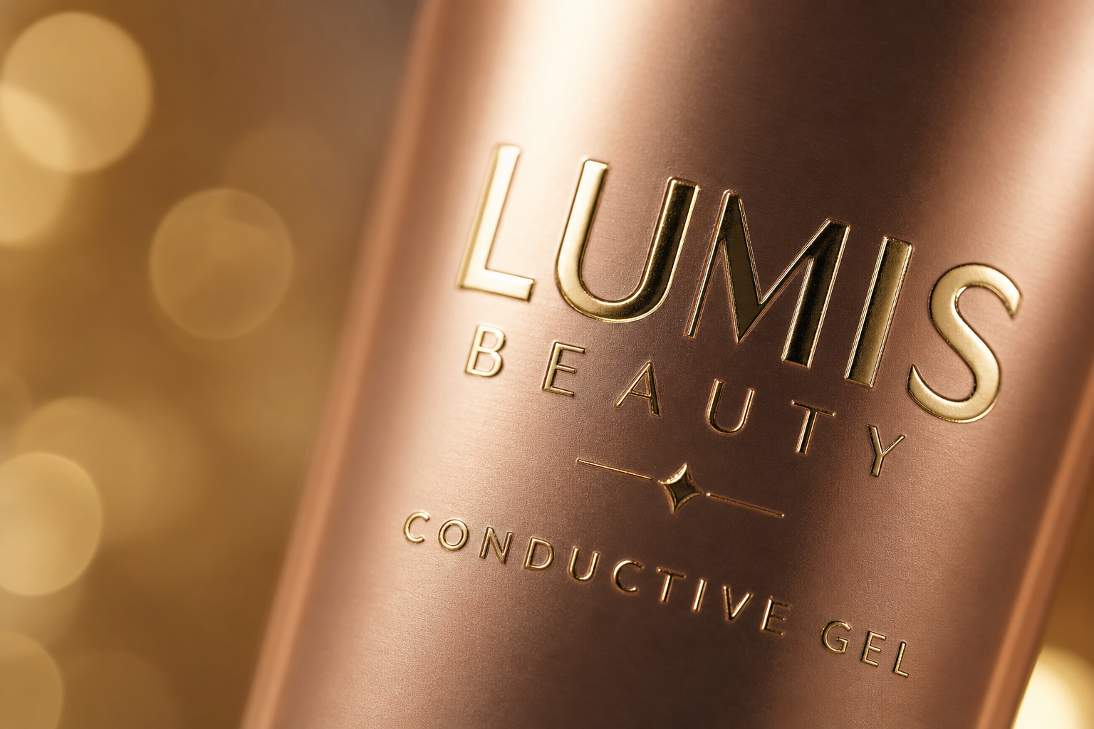 Close-up of Lumis Conductive Gel accessory by Lumis Beauty, showing clear gel in a small container for skin treatments.