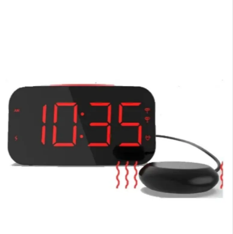 Lumis Beauty LED vibrating alarm clock with bright display and vibrating alert for waking up easily